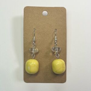 yellow beaded dangle earrings!